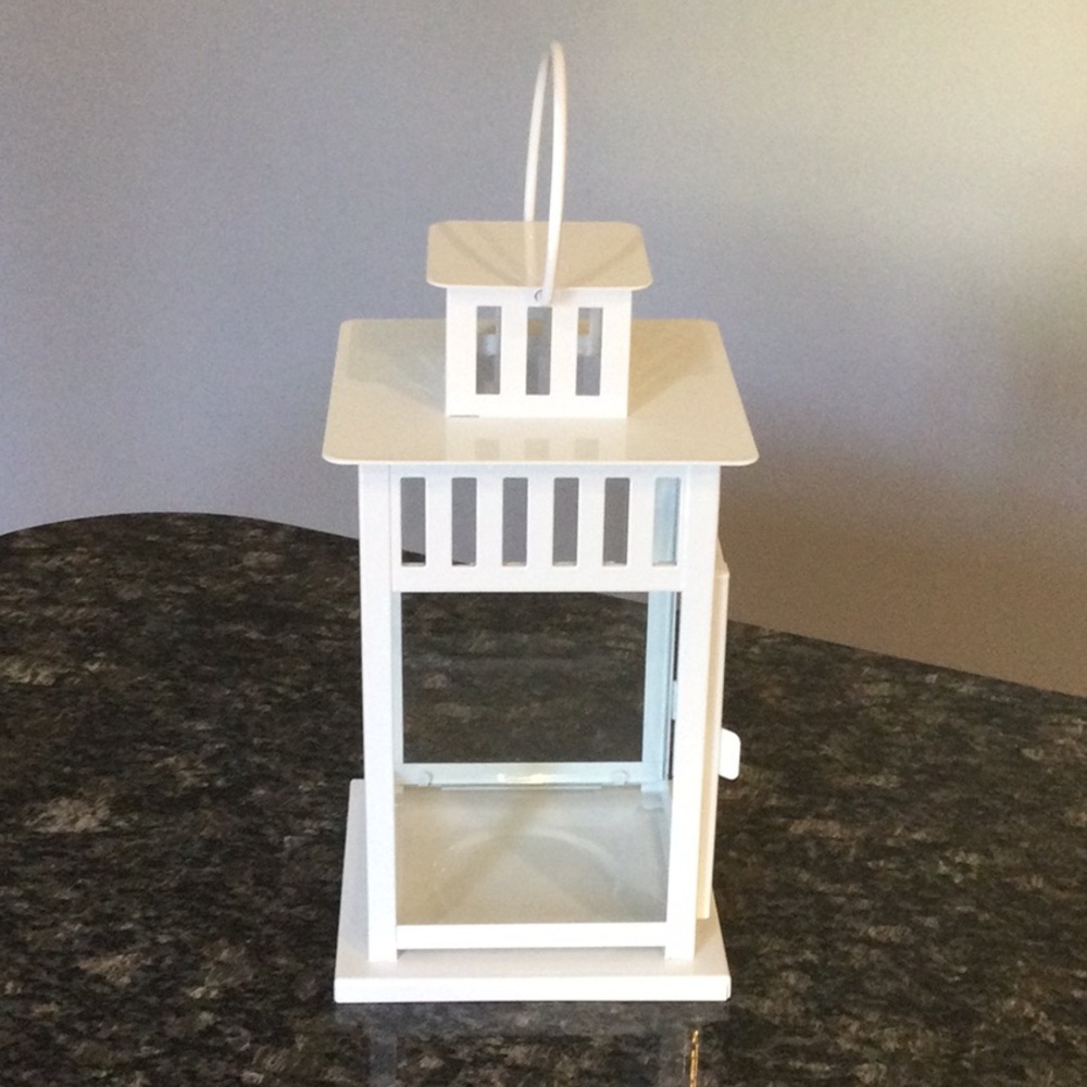 White Decorative Lantern - Picture 3 of 7